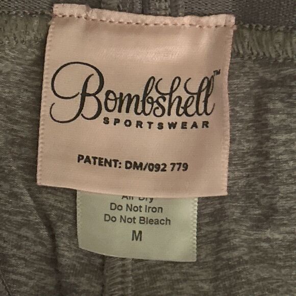 BOMBSHELL Sportswear Perform Thigh High Leggings Heather Grey stripe Size M - Picture 5 of 11